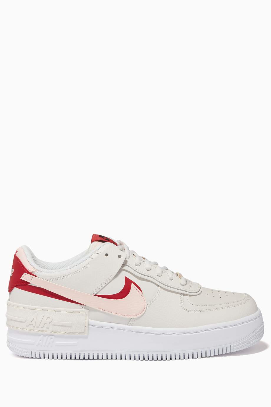 nike air force 1 shadow sneakers in white and burgundy