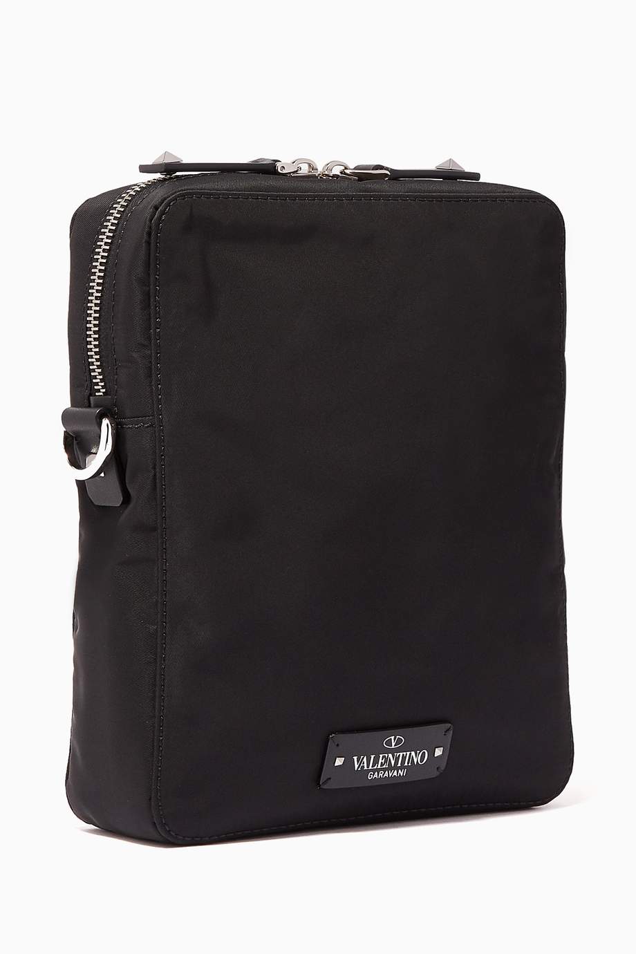 Shop Valentino Black Valentino Garavani VLTN Star Messenger Bag for Men