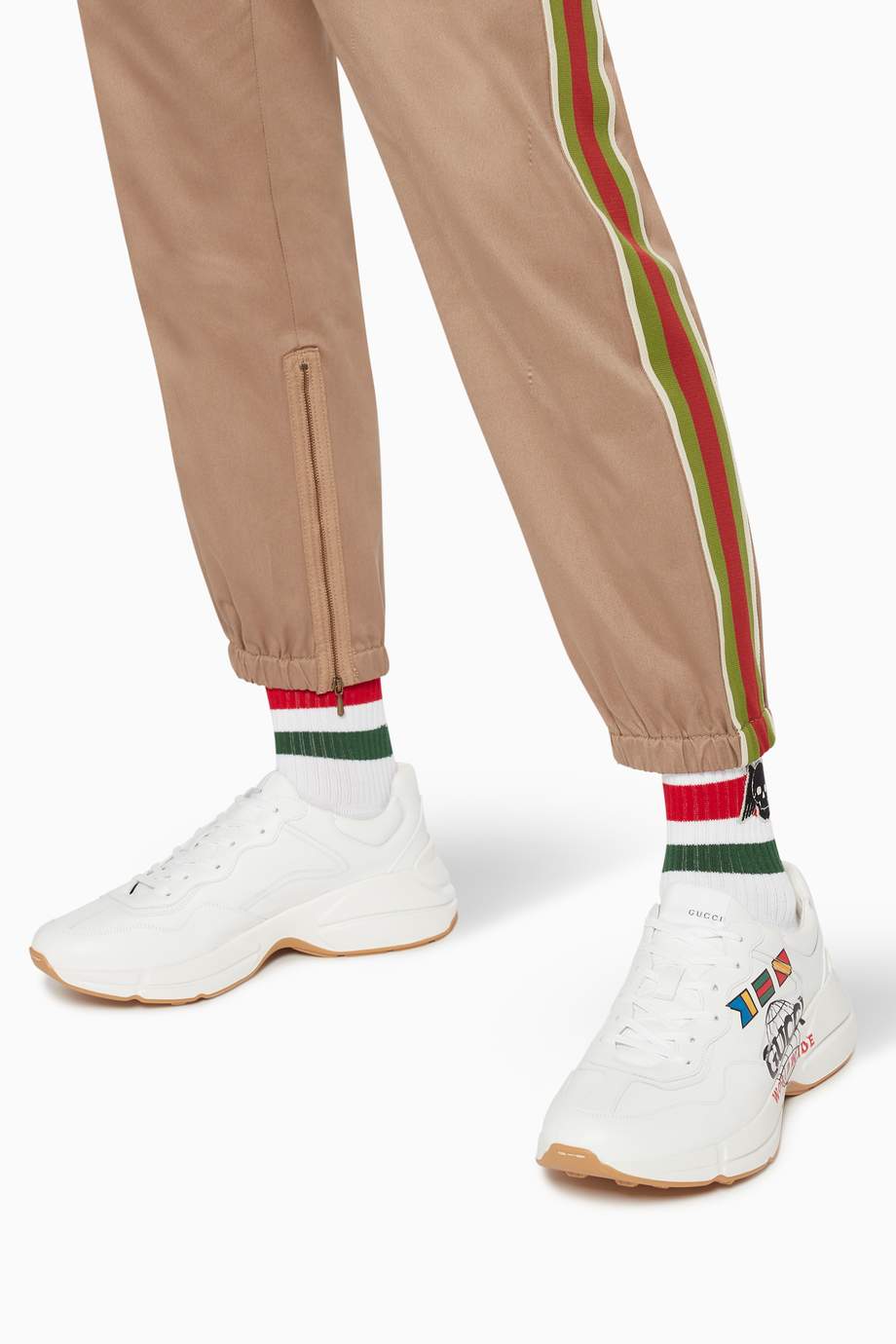 Shop Gucci White Rhyton Gucci Worldwide Sneakers for Men | Ounass Saudi