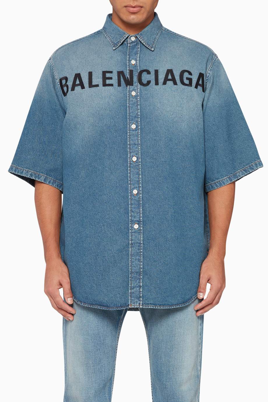 balenciaga jean shirt