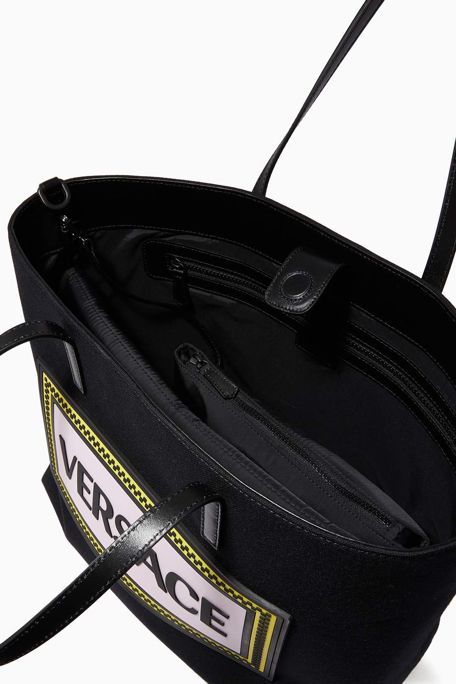 Shop Versace Black 90s Vintage Logo Canvas Diaper Bag for Kids Ounass UAE