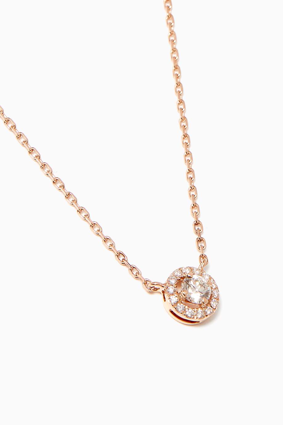 Shop Marli Rose Gold Rock Round Diamond Chain Necklace for Women ...