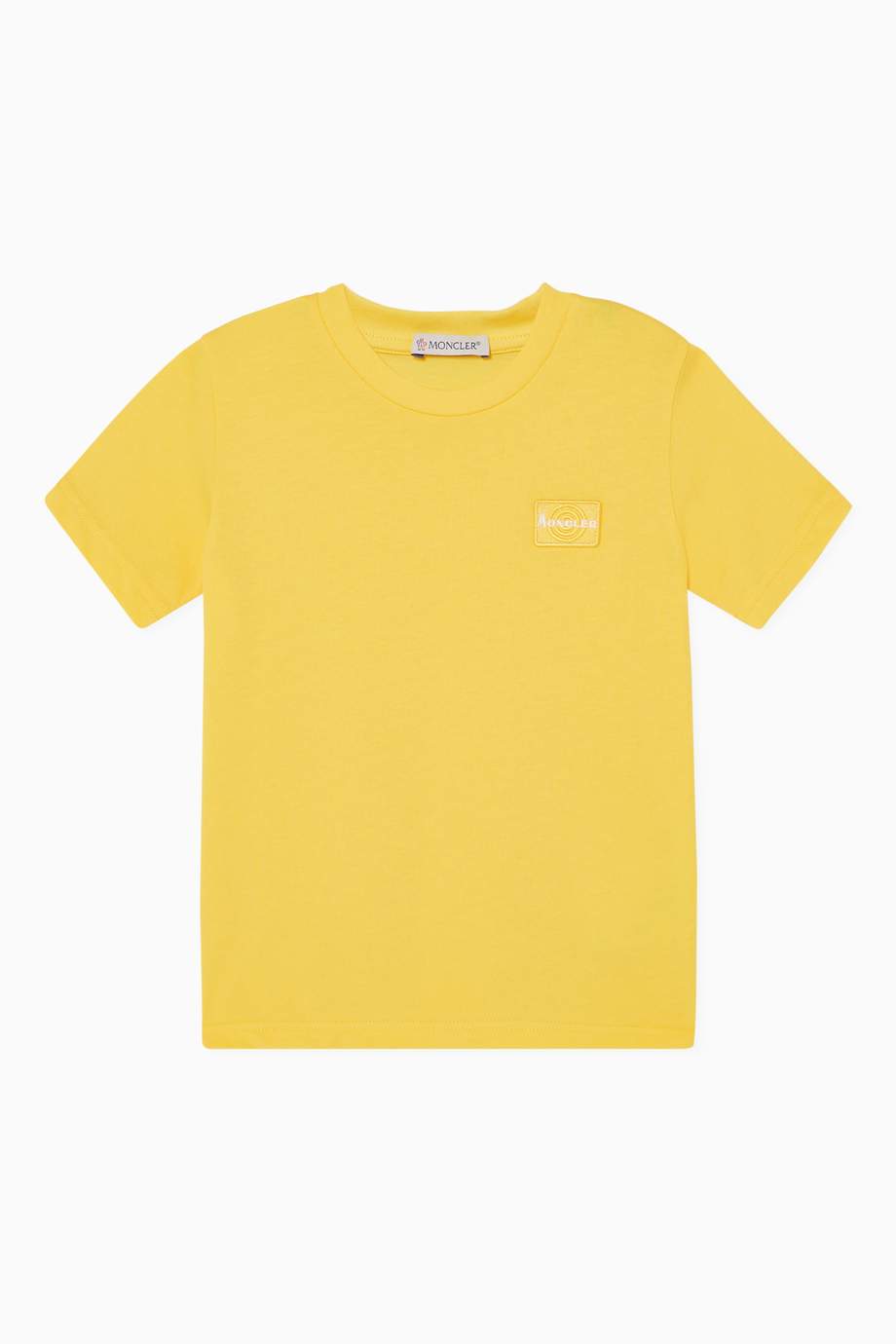 Shop Moncler Yellow Target Logo Patch TShirt for Kids Ounass UAE