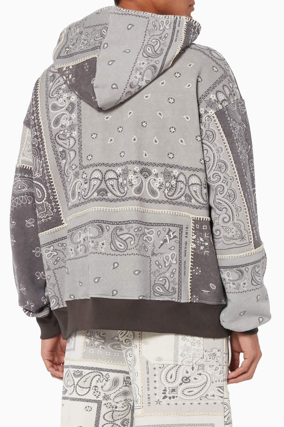 Shop Amiri Black Bandana Print Oversized Hoodie for Men Ounass UAE
