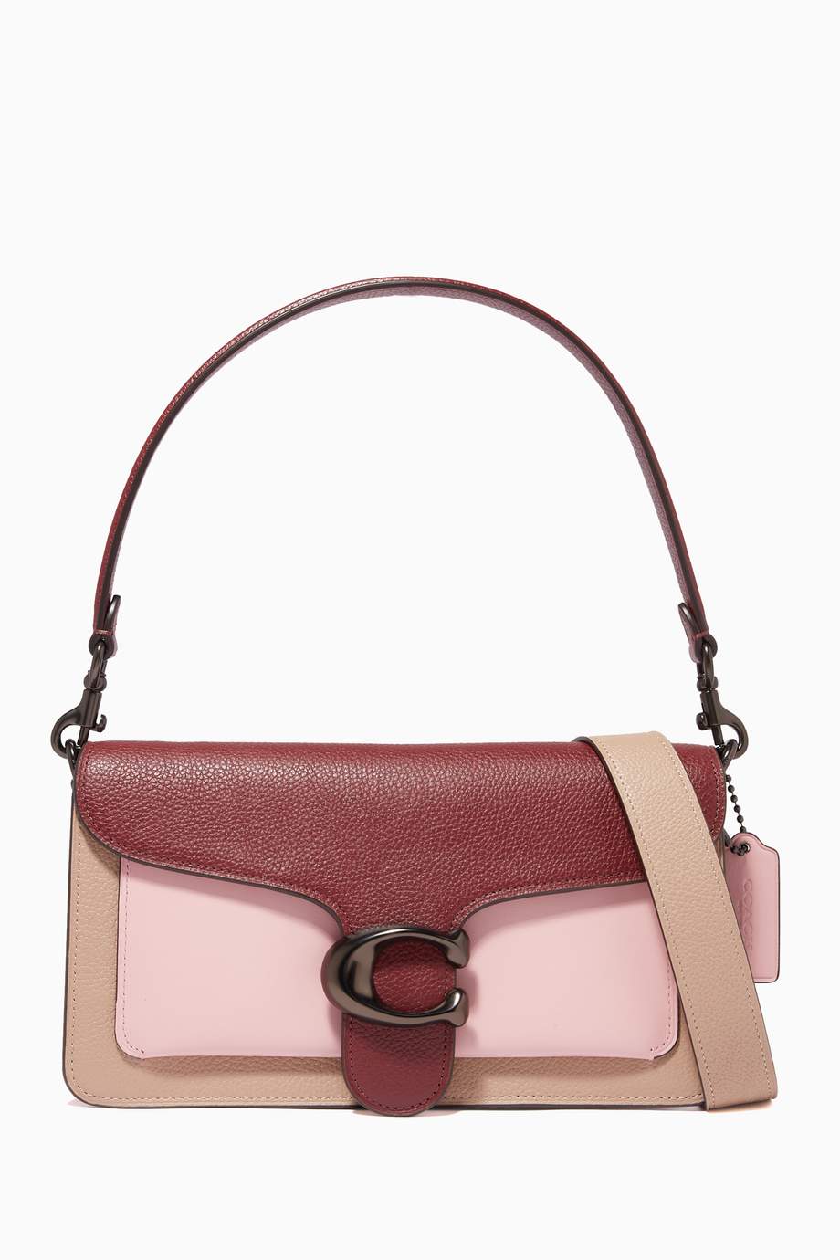 Shop Coach Pink Tabby 26 Shoulder Bag in Colourblock Leather for Women ...