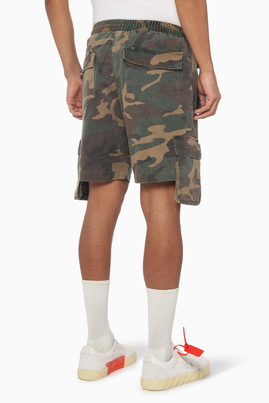 Shop Rhude Green CamouflagePrint Cargo Shorts for Men Ounass UAE