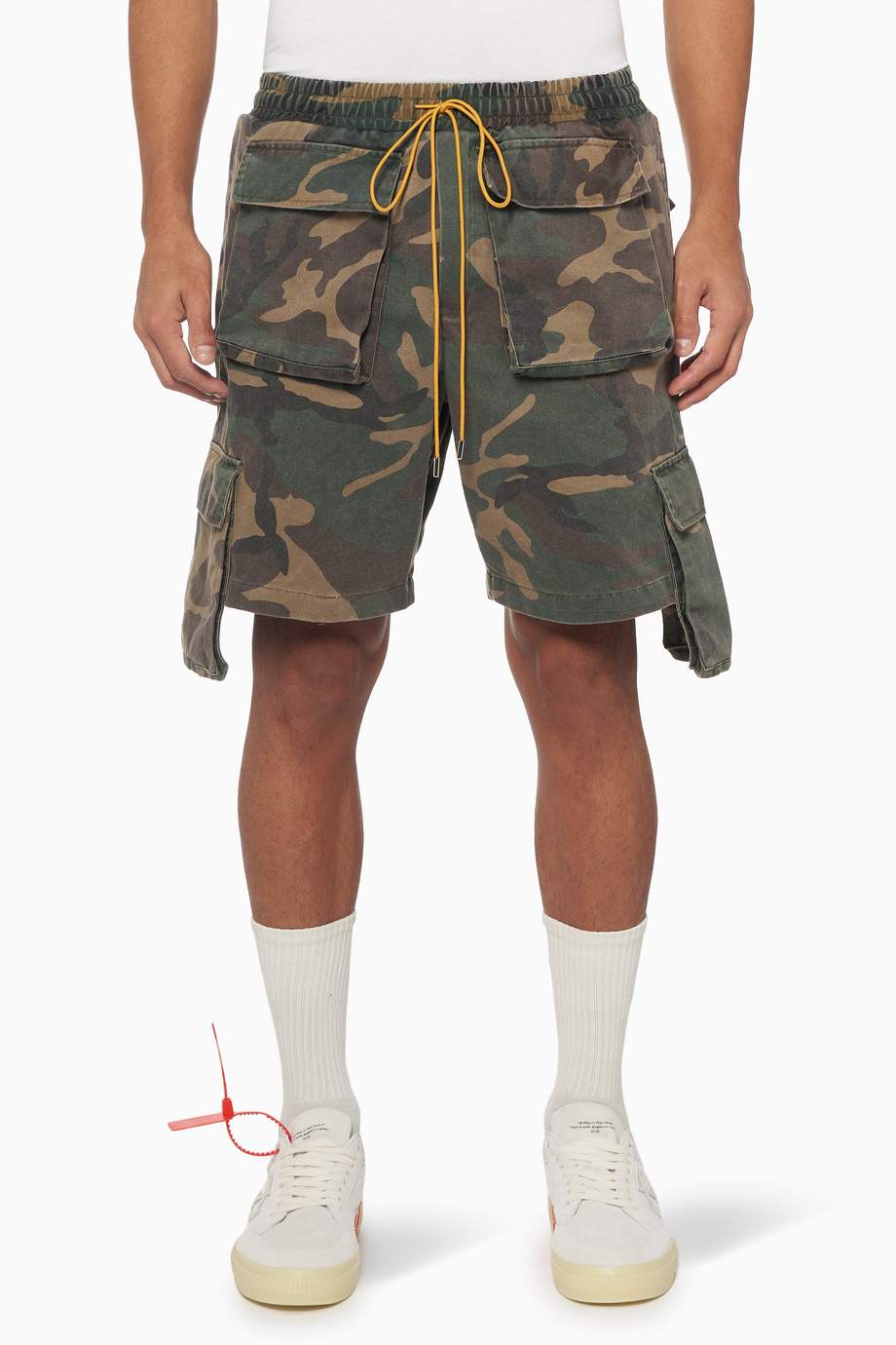 Shop Rhude Green CamouflagePrint Cargo Shorts for Men Ounass UAE