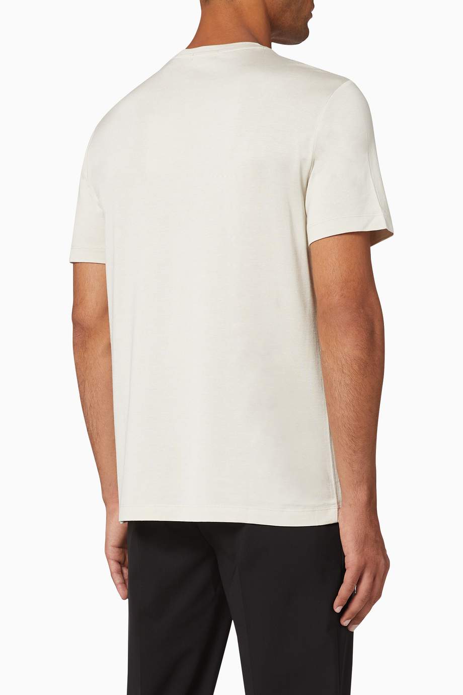 Shop Theory White Basic Cotton & Silk T-Shirt for Men | Ounass UAE