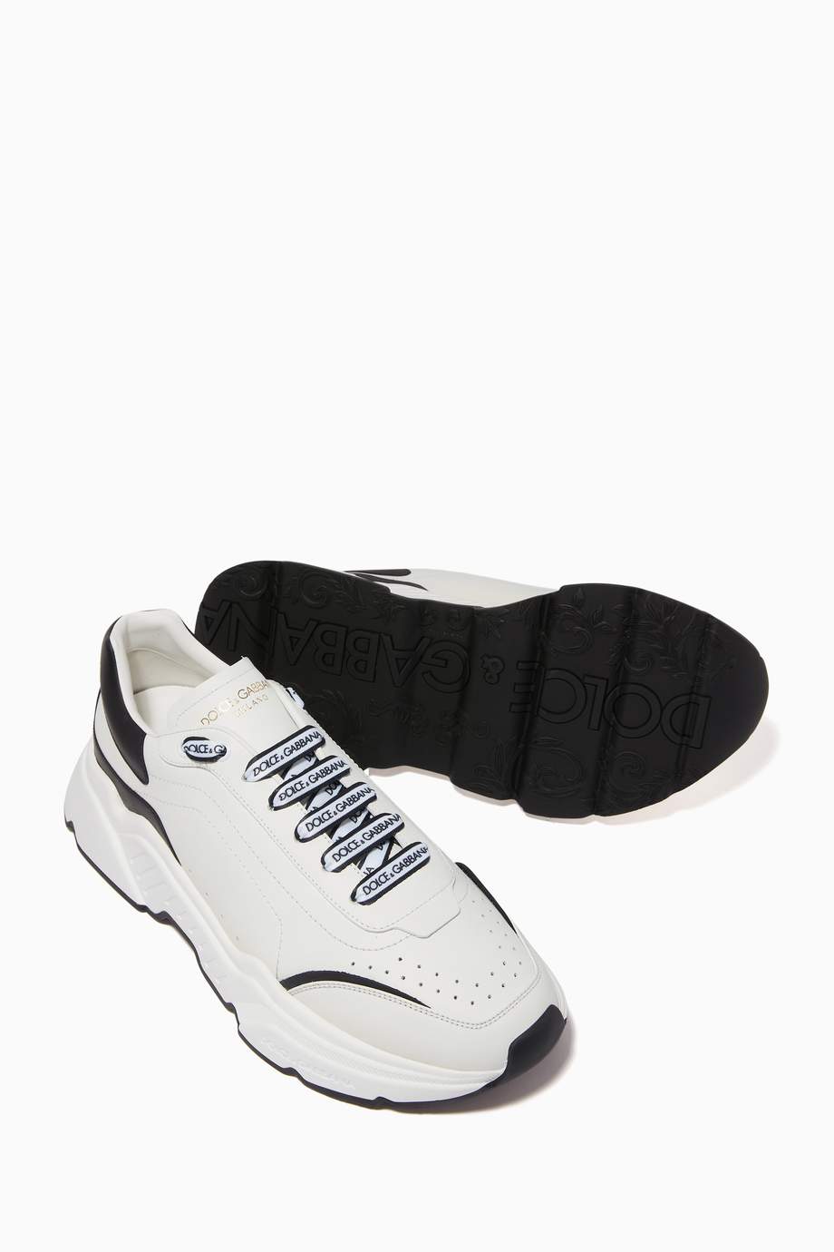 Shop Dolce & Gabbana White Daymaster Nappa Calfskin Sneakers for Men