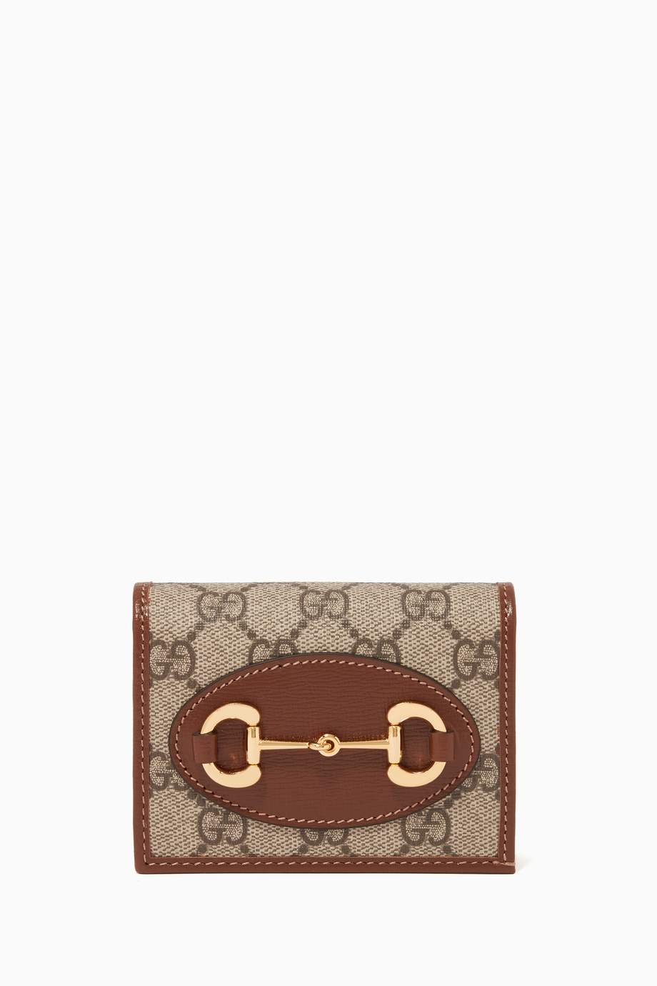 Shop Gucci Brown Gucci 1955 Horsebit Card Case Wallet for Women | Ounass UAE