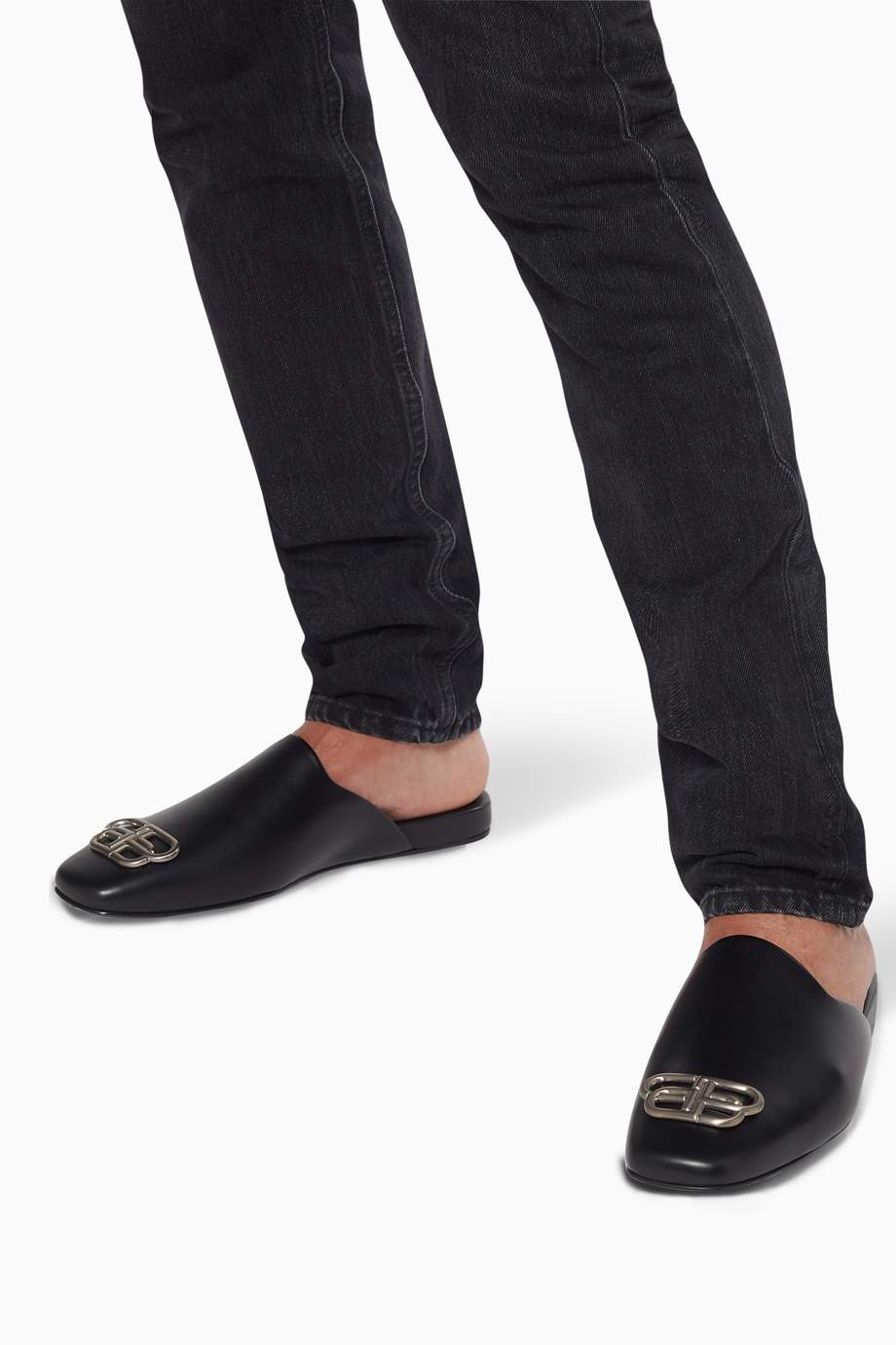 balenciaga cozy leather slippers