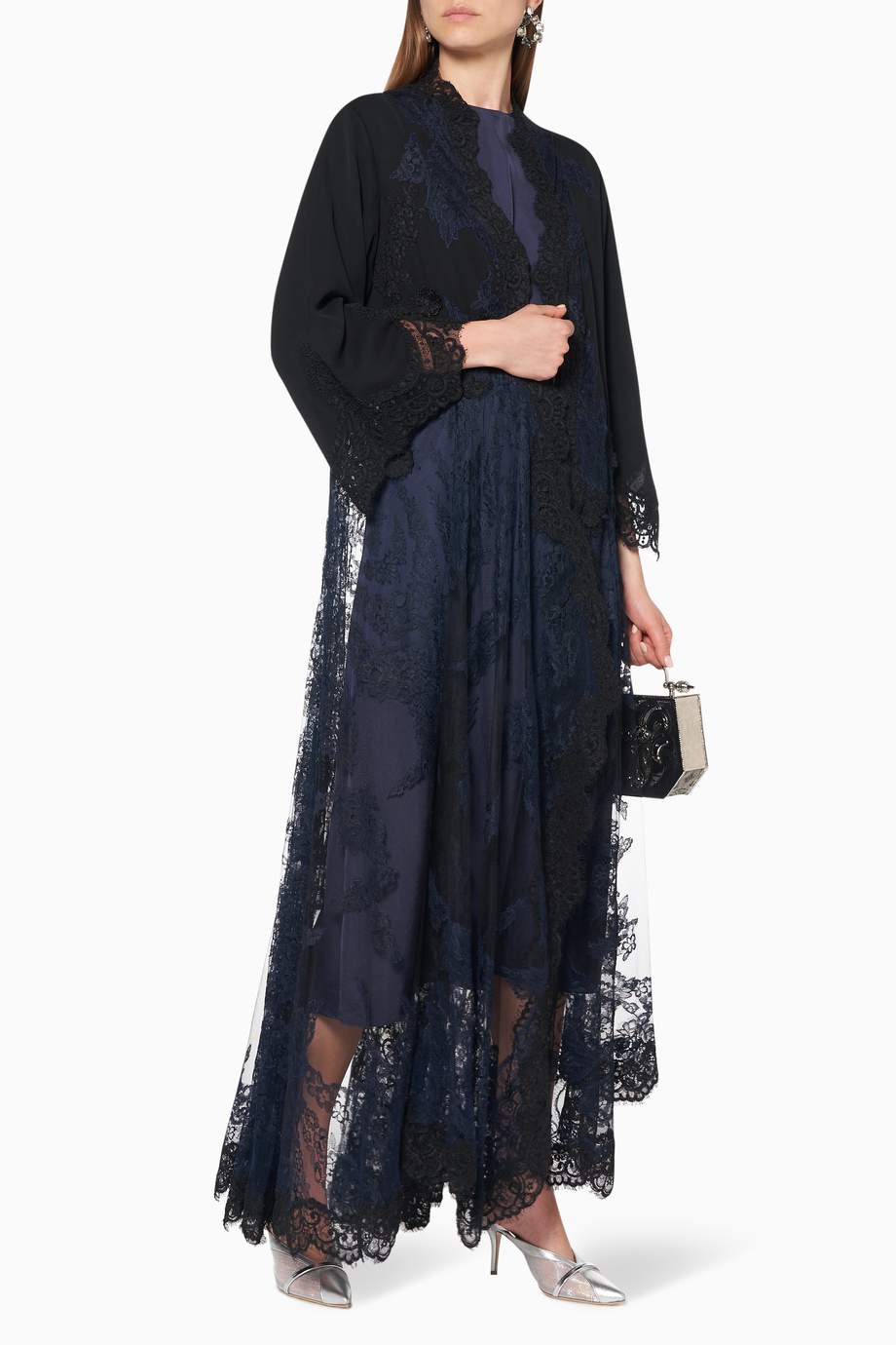 lace sleeve abaya