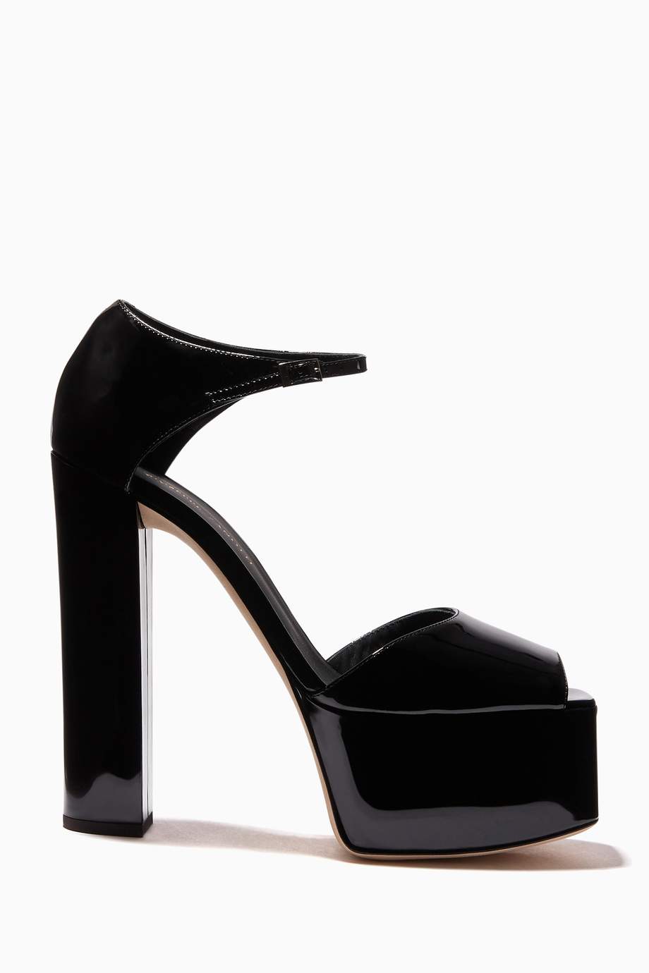 Shop Giuseppe Zanotti Black Bebe Leather Platform Sandals for Women ...