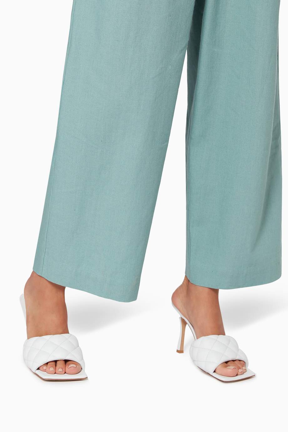 bottega veneta white quilted mules