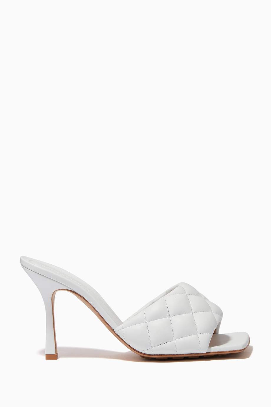 bottega veneta white quilted mules