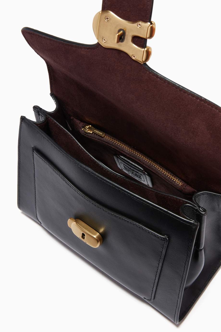 Shop Coach Black Tabby Top Handle 20 in Mix Leather for Women Ounass UAE