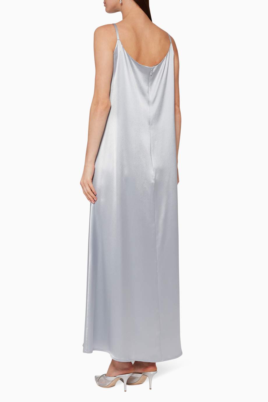 Shop Pearl Haute Couture Grey Satin Inner Slip Dress for Women | Ounass UAE