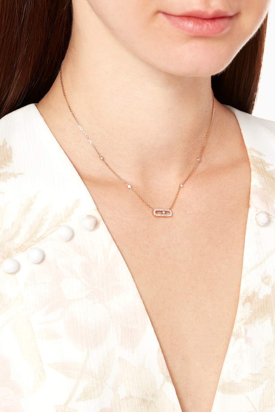 Shop Messika Gold Move Uno Pavé Diamond Necklace for Women ...