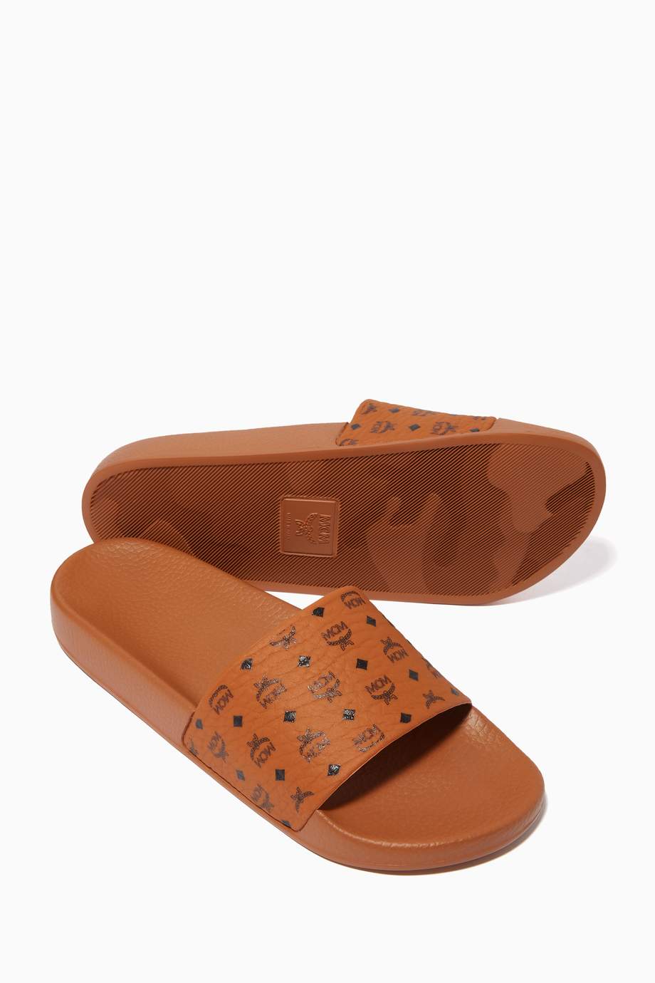 women's monogram print rubber slides
