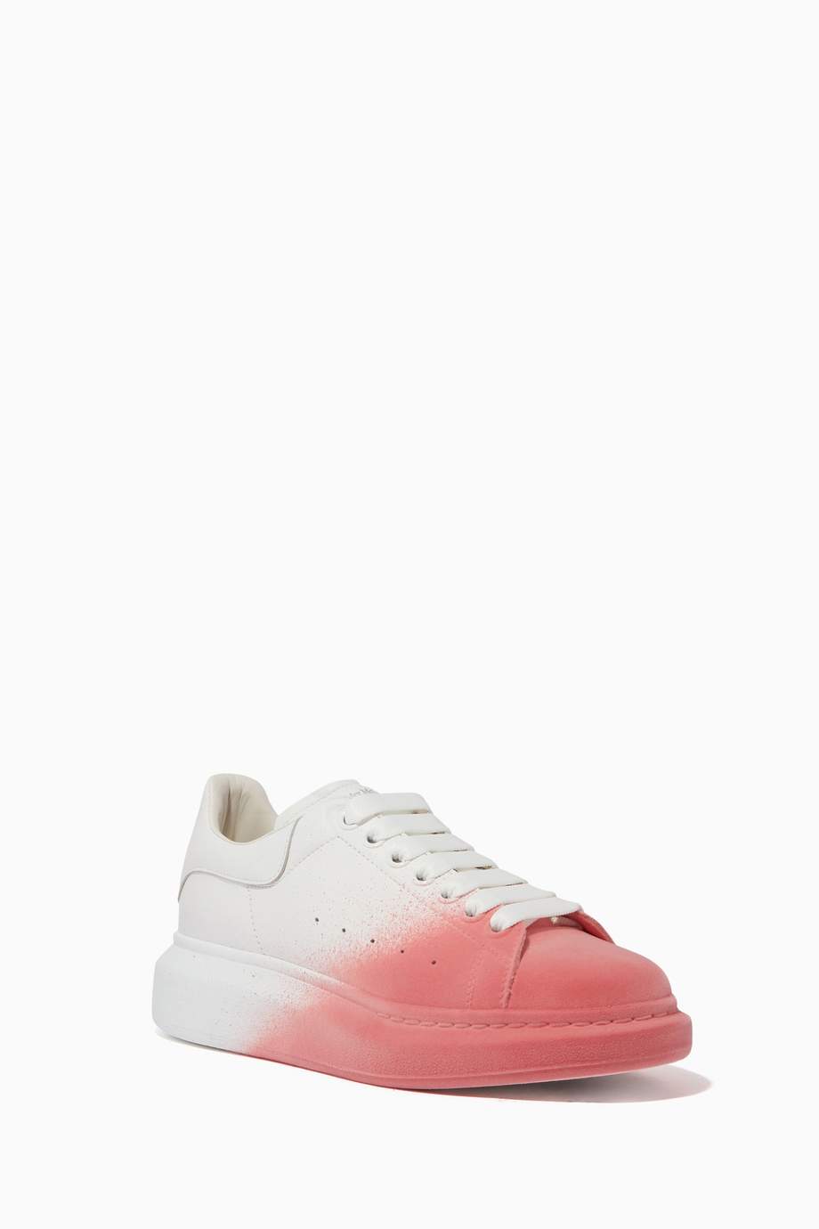 alexander mcqueen pink leather sneakers