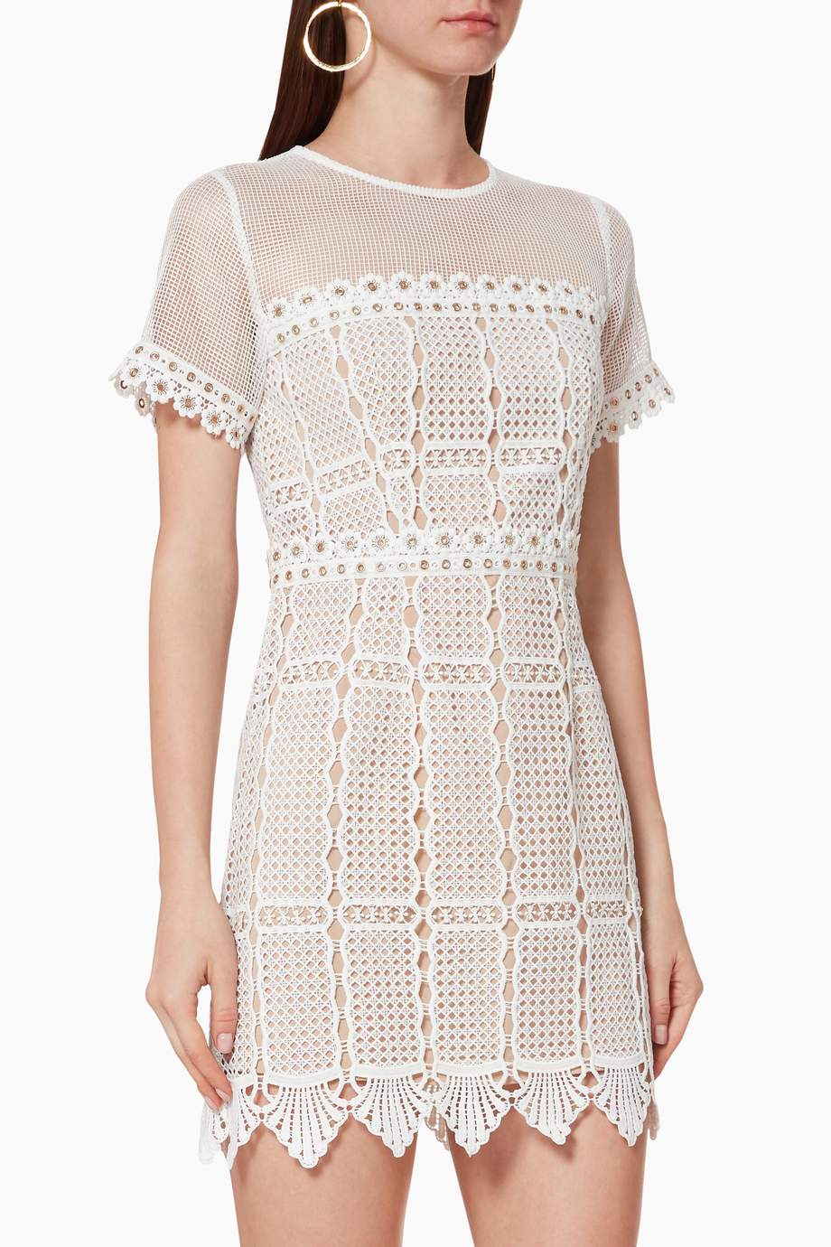 Shop Elliatt White Freyai Lace Dress For Women Ounass