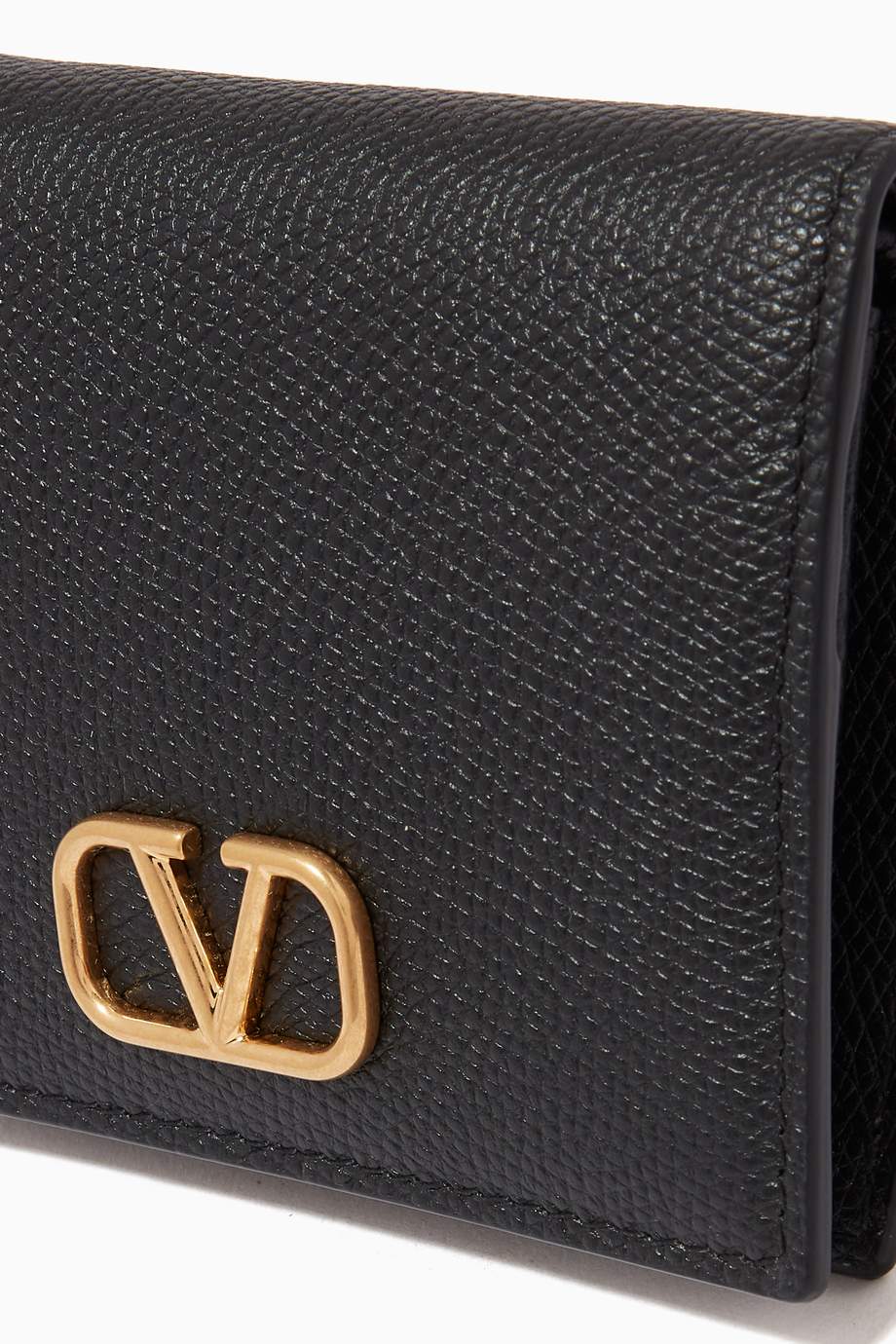Shop Valentino Black Valentino Garavani VLOGO Signature Compact Wallet ...