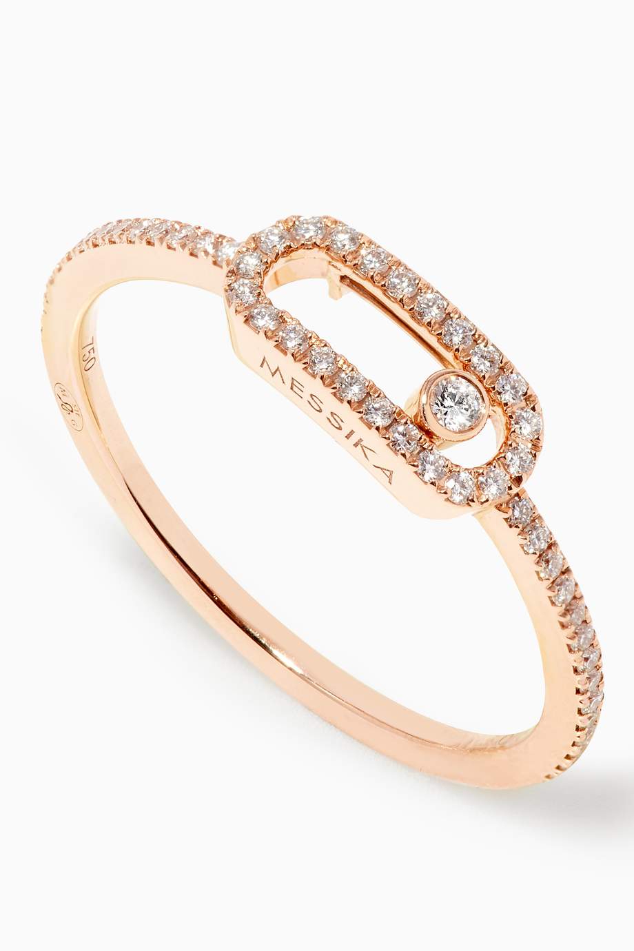 Shop Messika Gold Move Uno Pavé Diamond Ring in 18kt Rose ...