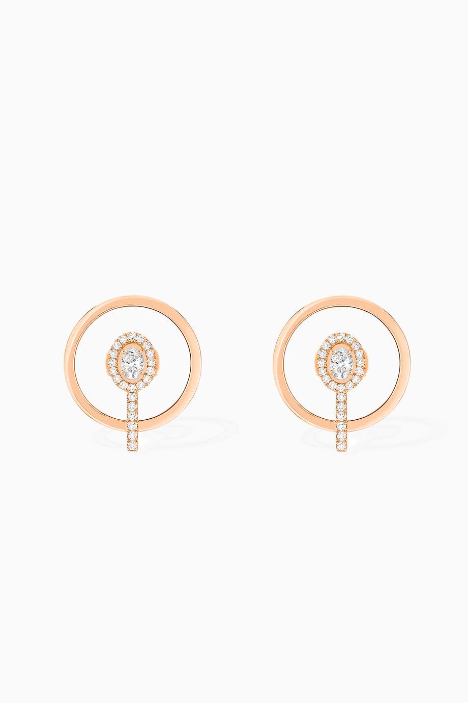 Shop Messika Gold Glam'Azone Graphic Diamond Earrings in 18kt Rose Gold ...