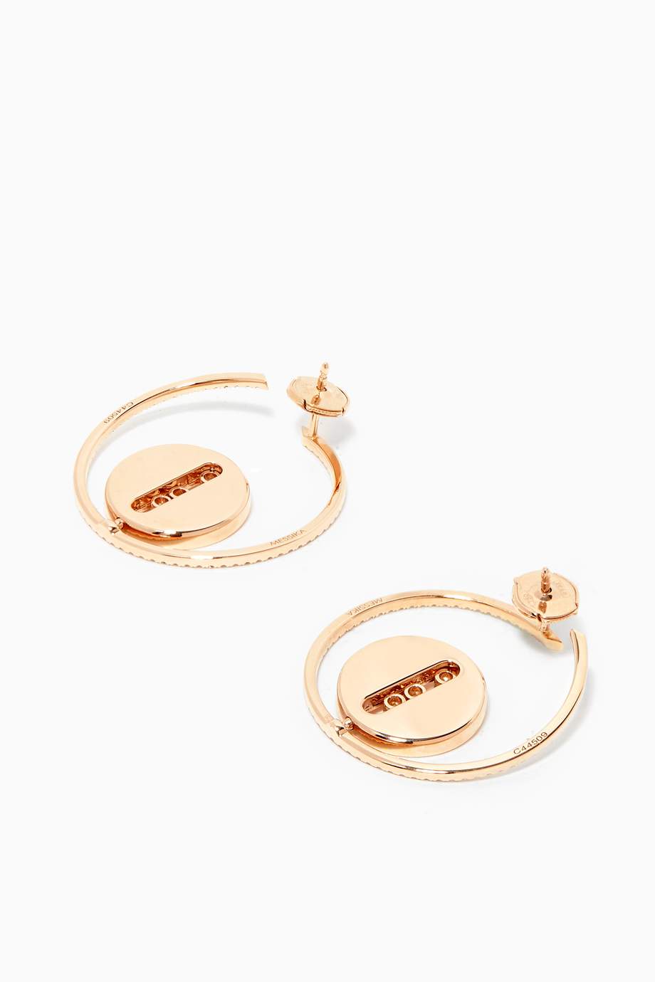 Shop Messika Gold Créoles Lucky Move MM Diamond Hoop ...
