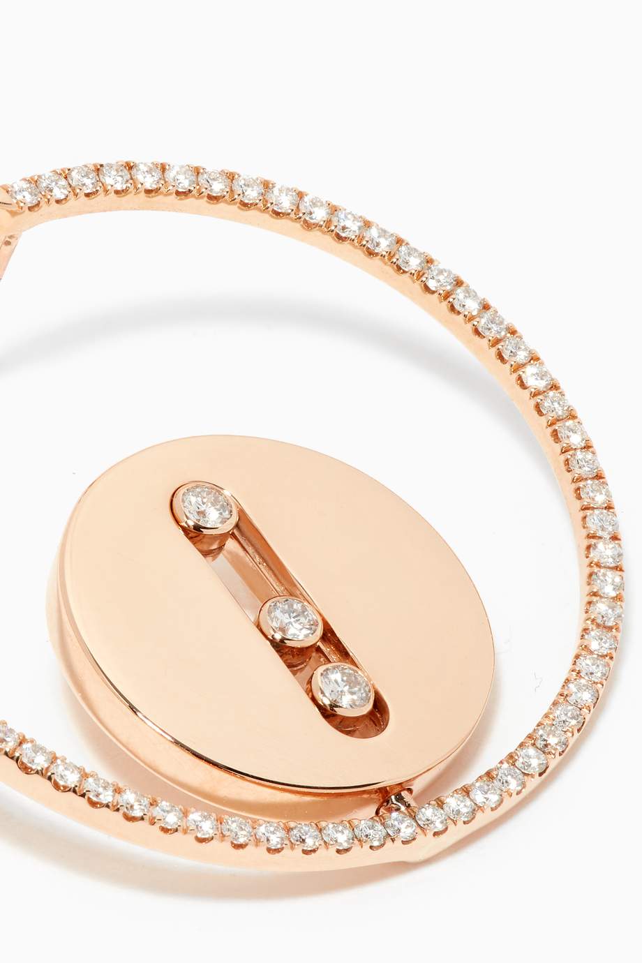 Shop Messika Gold Créoles Lucky Move MM Diamond Hoop ...