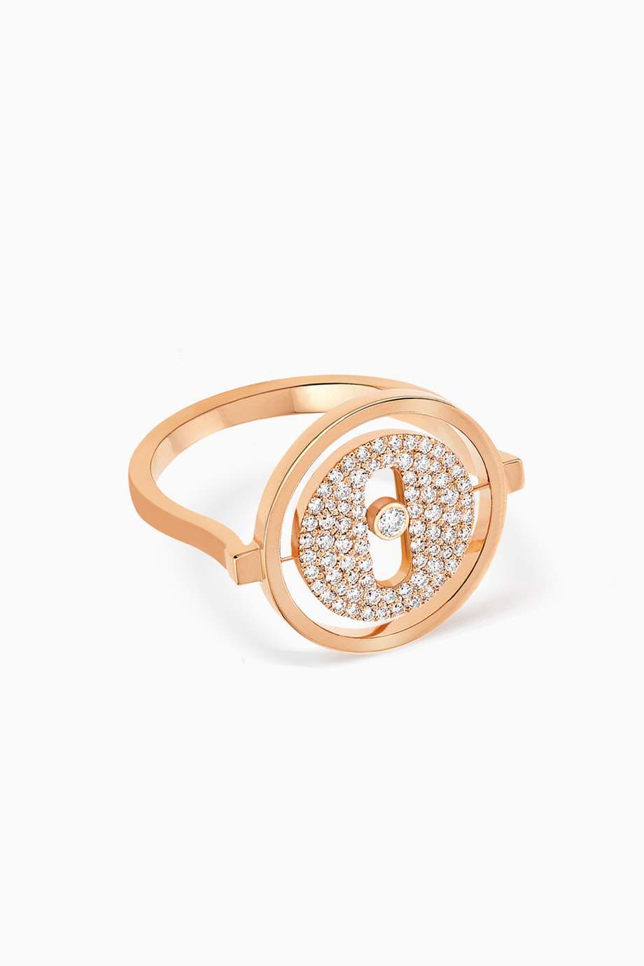Shop Messika Gold Lucky Move PM Pavé Diamond Ring in 18kt ...