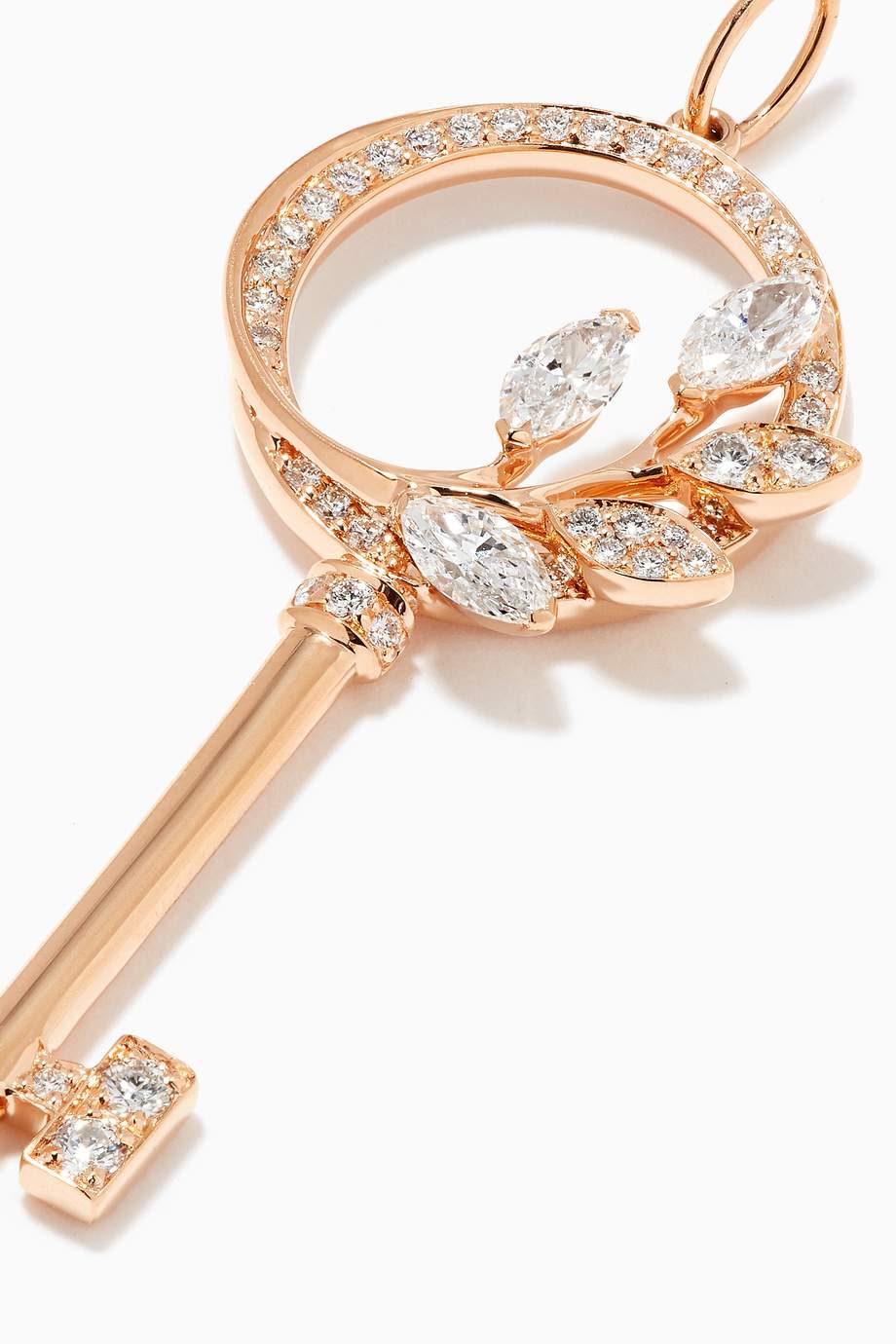 Shop Tiffany & Co. Rose Gold Tiffany Keys Tiffany Victoria® Diamond Vine Circle Key Pendant in