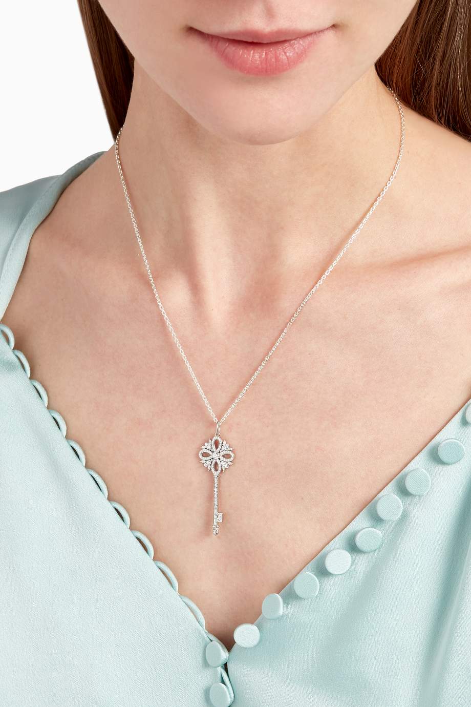 Shop Tiffany & Co. Silver Tiffany Keys Tiffany Victoria® Diamond Key