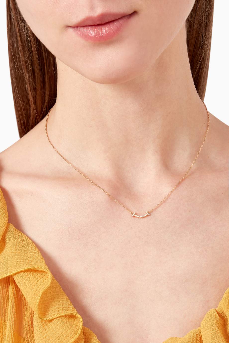 Rose gold smile necklace