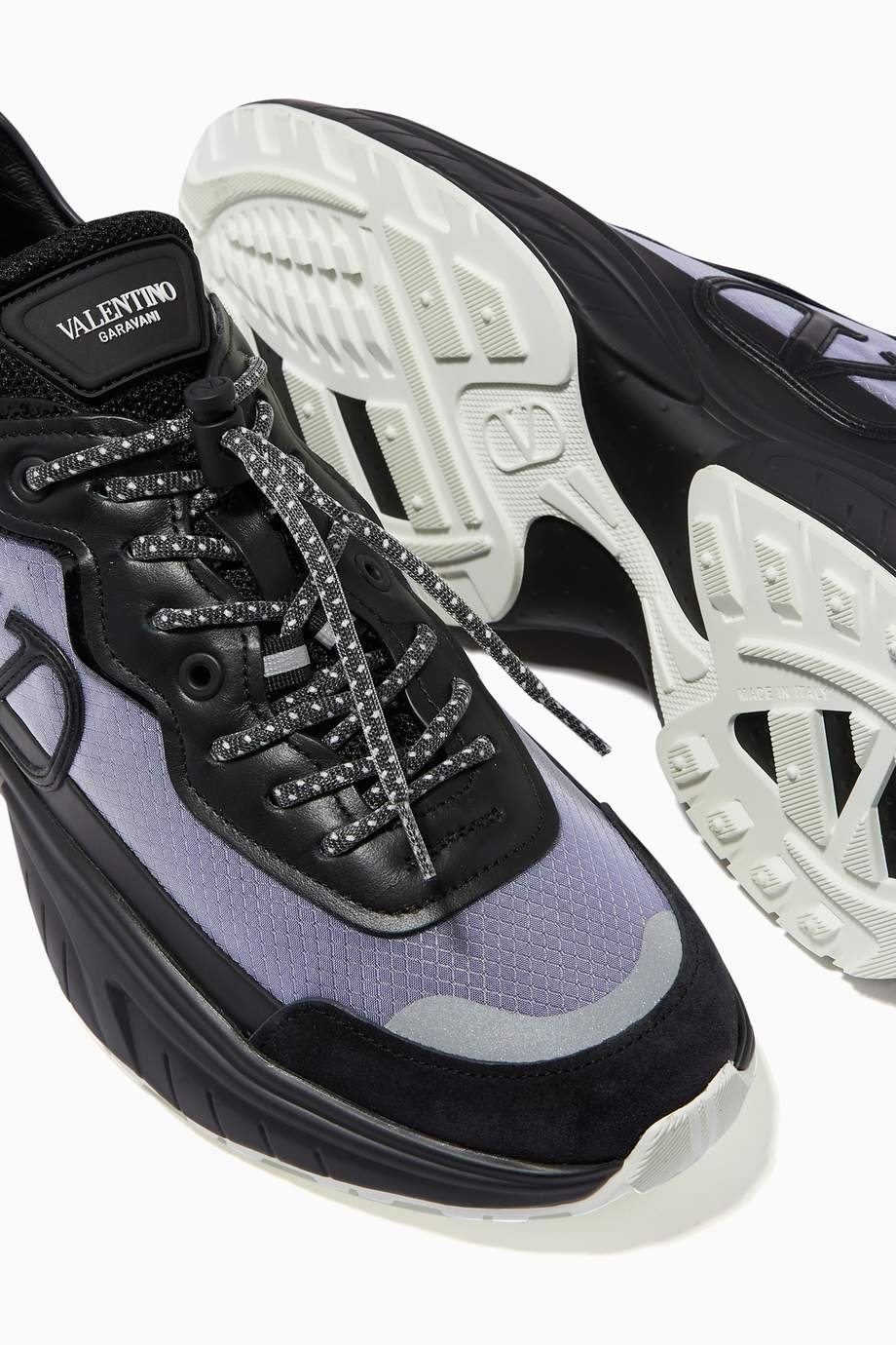shegoes calfskin and split leather sneaker