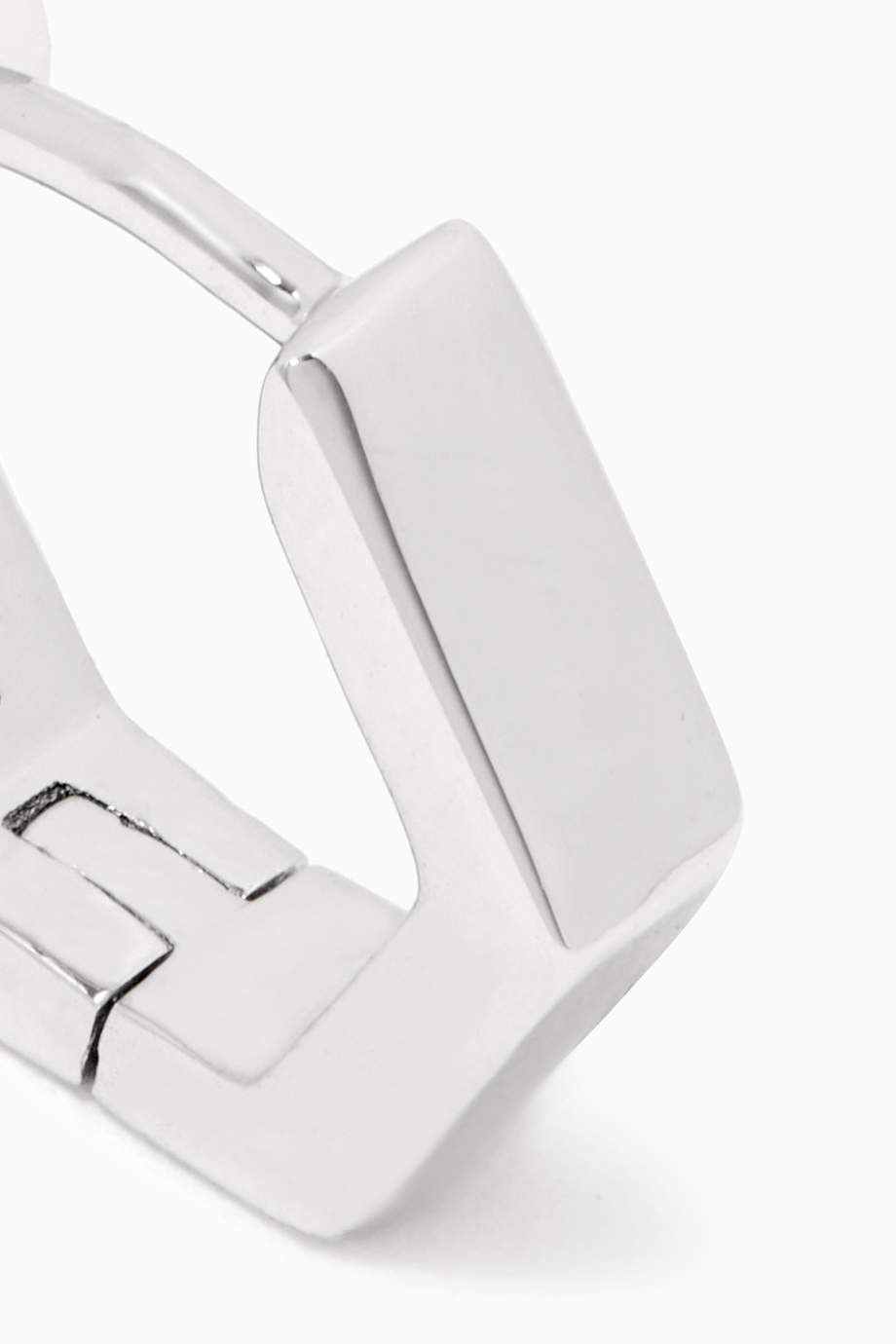 Shop Missoma Silver Chubby Hex Huggies in Sterling Silver for Women | Ounass UAE