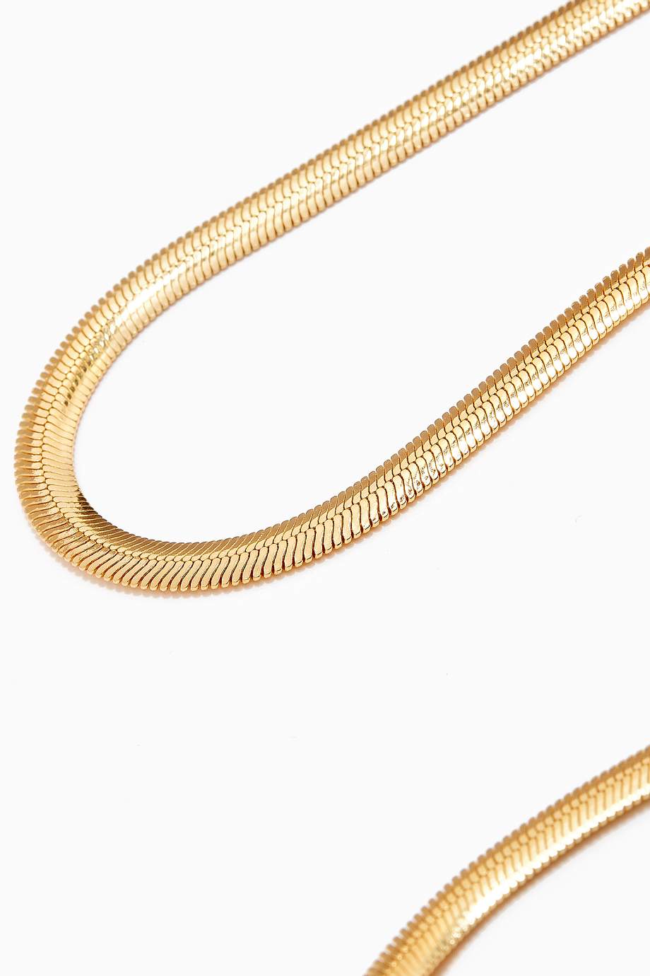 Shop Missoma Gold Flat Snake Chain Necklace in 18kt GoldPlated