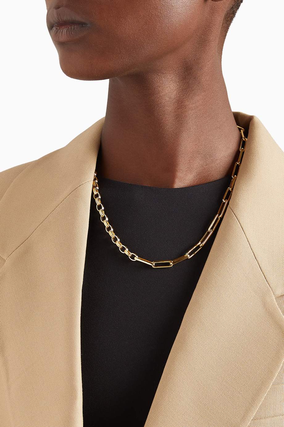 Shop Missoma Gold Deconstructed Axiom Chain Necklace in 18kt Gold