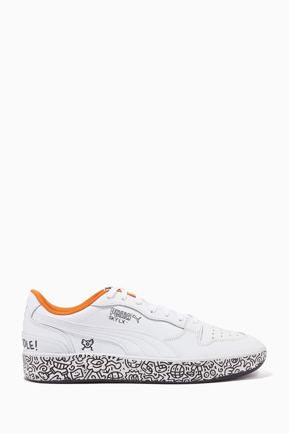 Shop PUMA Select White x Mr Doodle Sky LX Low Sneakers in Leather for ...