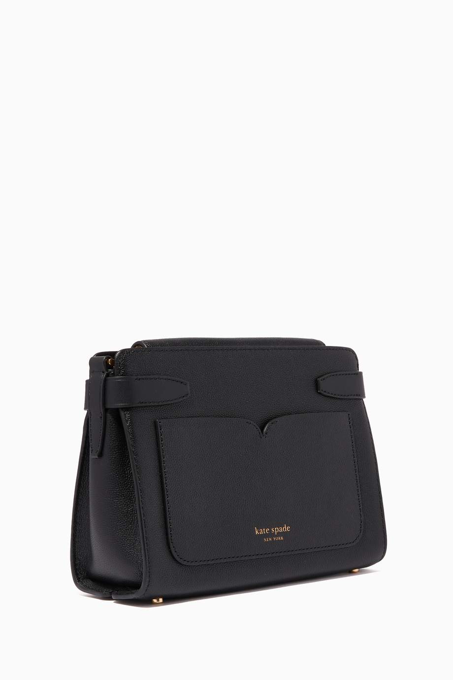 Shop Kate Spade New York Black Medium Toujours Crossbody in Pebbled