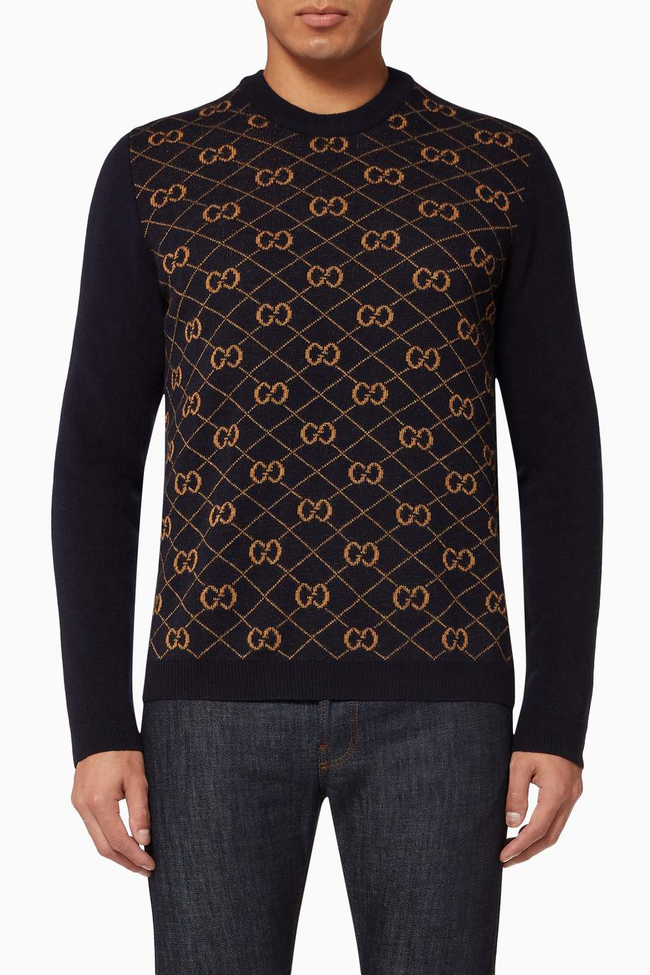 Shop Gucci Blue GG Wool Sweater for Men Ounass Saudi