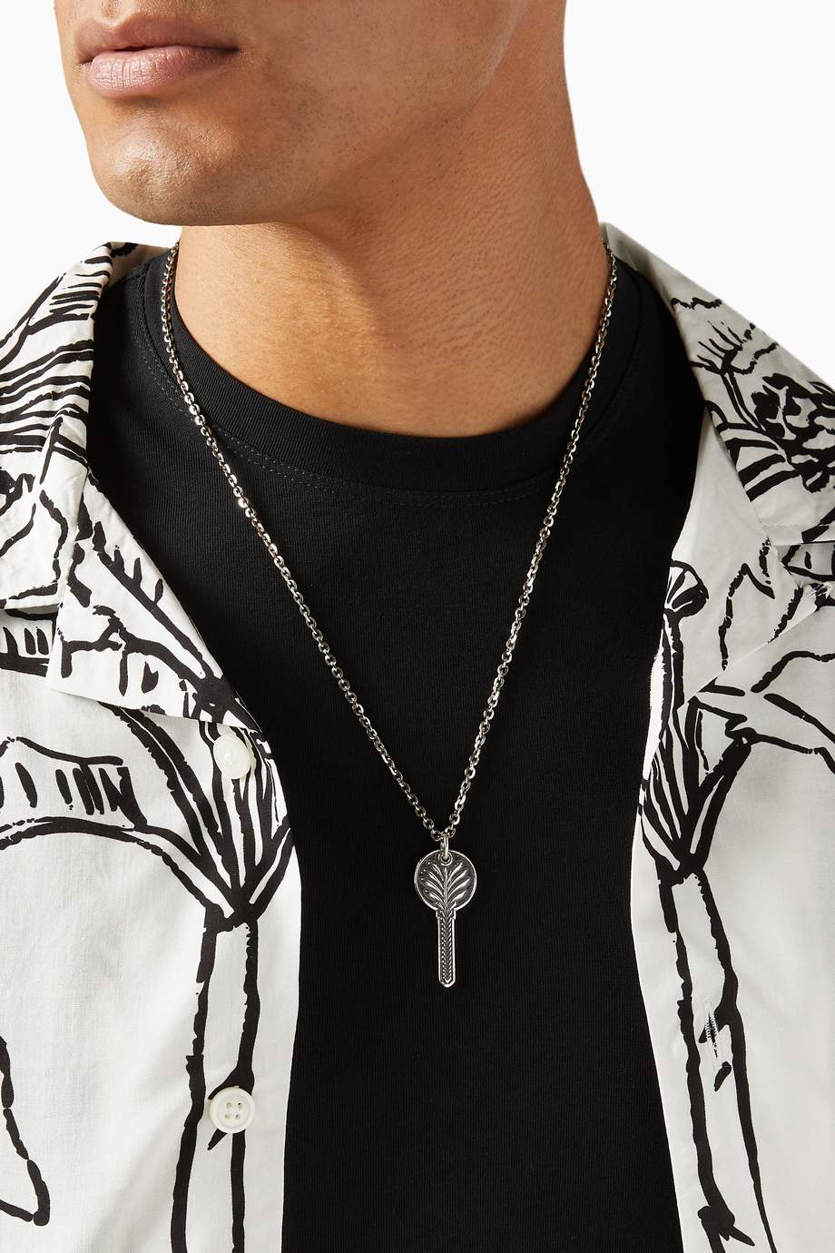 Shop Emanuele Bicocchi Silver Key Necklace in Sterling Silver for Men