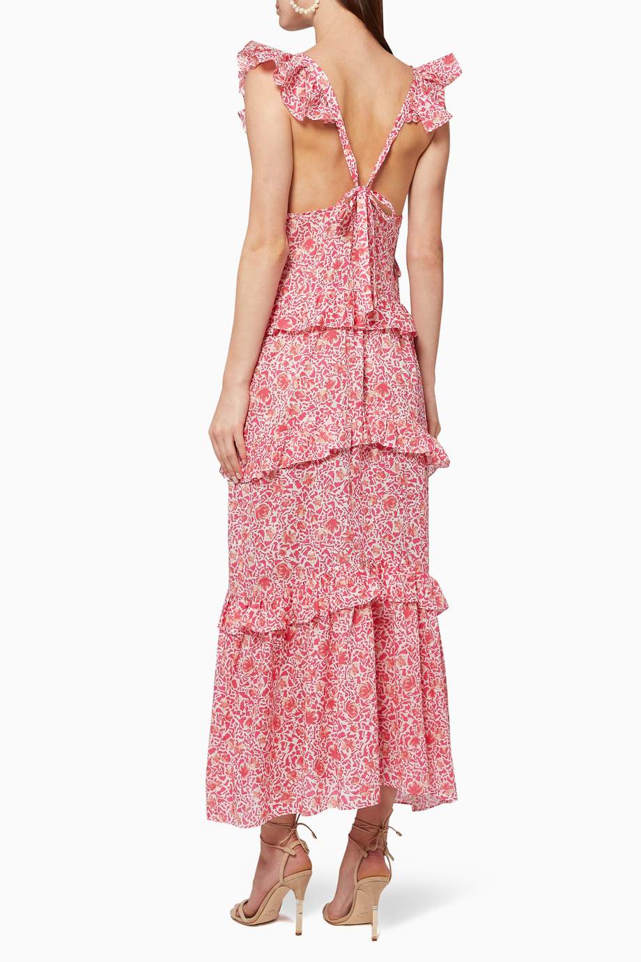 Shop MISA Pink Morrison Ruffled Dress for Women | Ounass