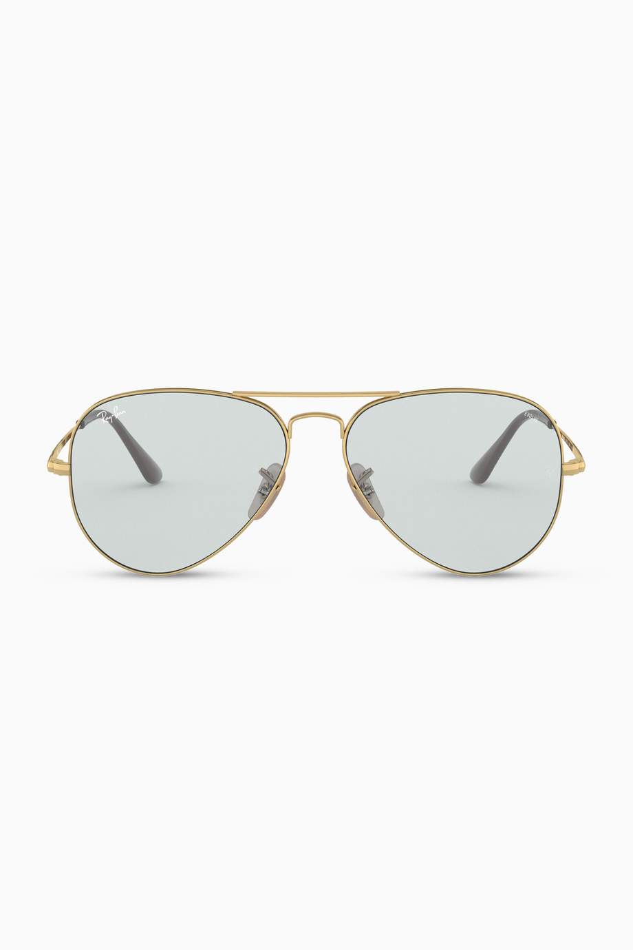 Shop Ray Ban Gold Rb36 Solid Evolve Aviator Sunglasses For Men Ounass Uae