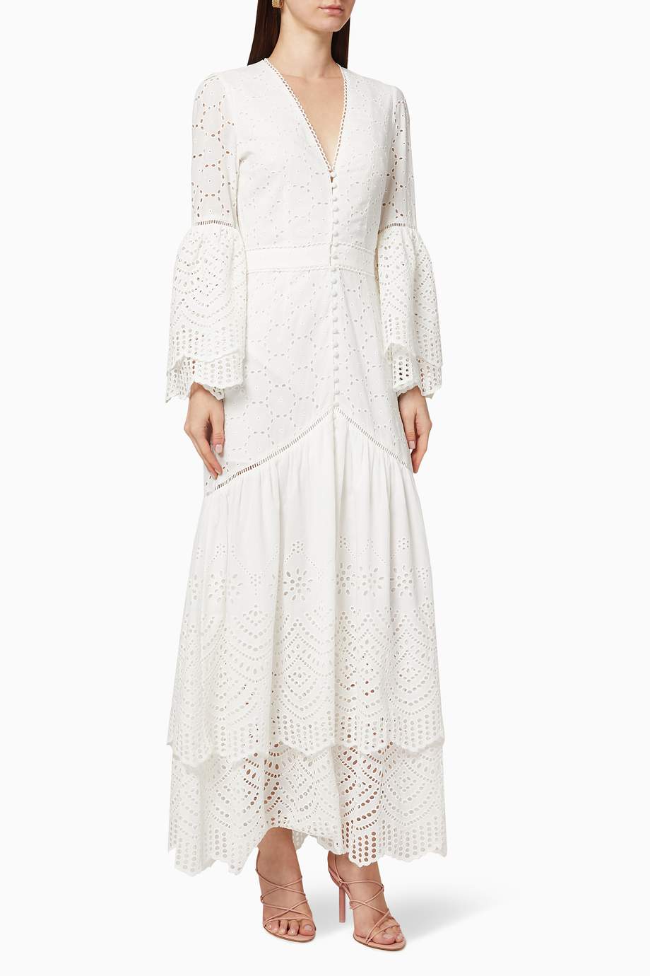 Shop We Are Kindred White Lua Cotton Broderie Gown For Women Ounass Uae