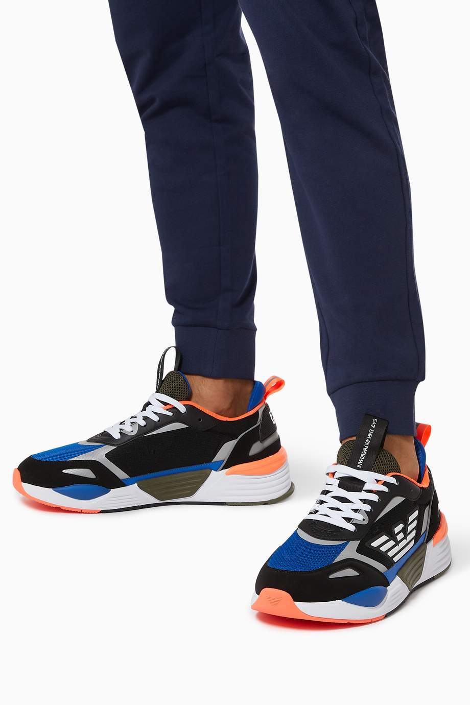 Shop Emporio Armani Multicolour EA7 Ace Runner Sneakers in Mesh for Men ...