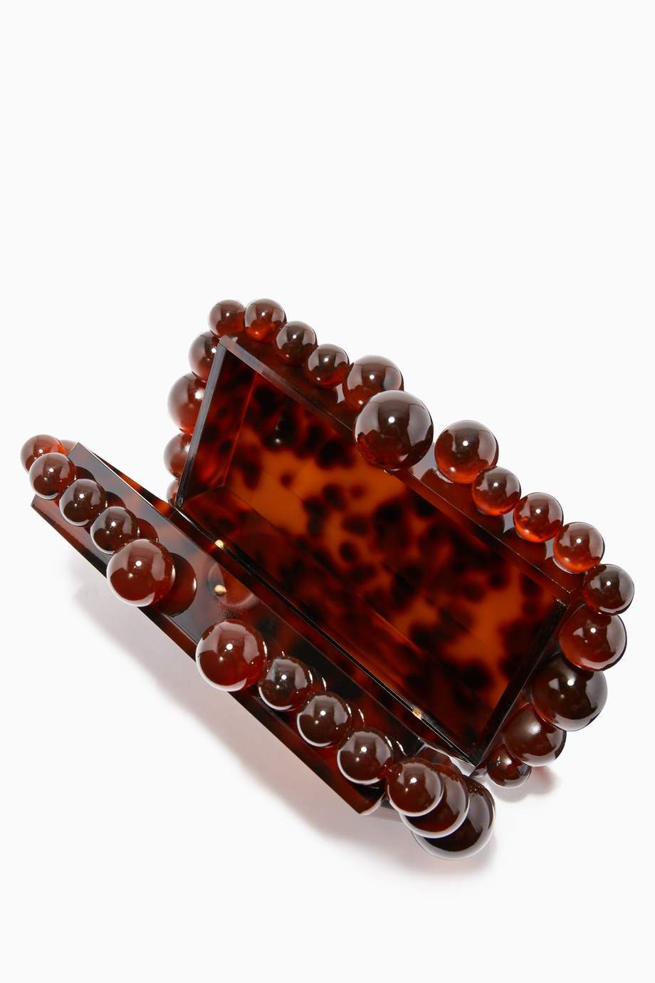 Shop Cult Gaia Brown Eos Box Clutch in Tortoise Acrylic for Women