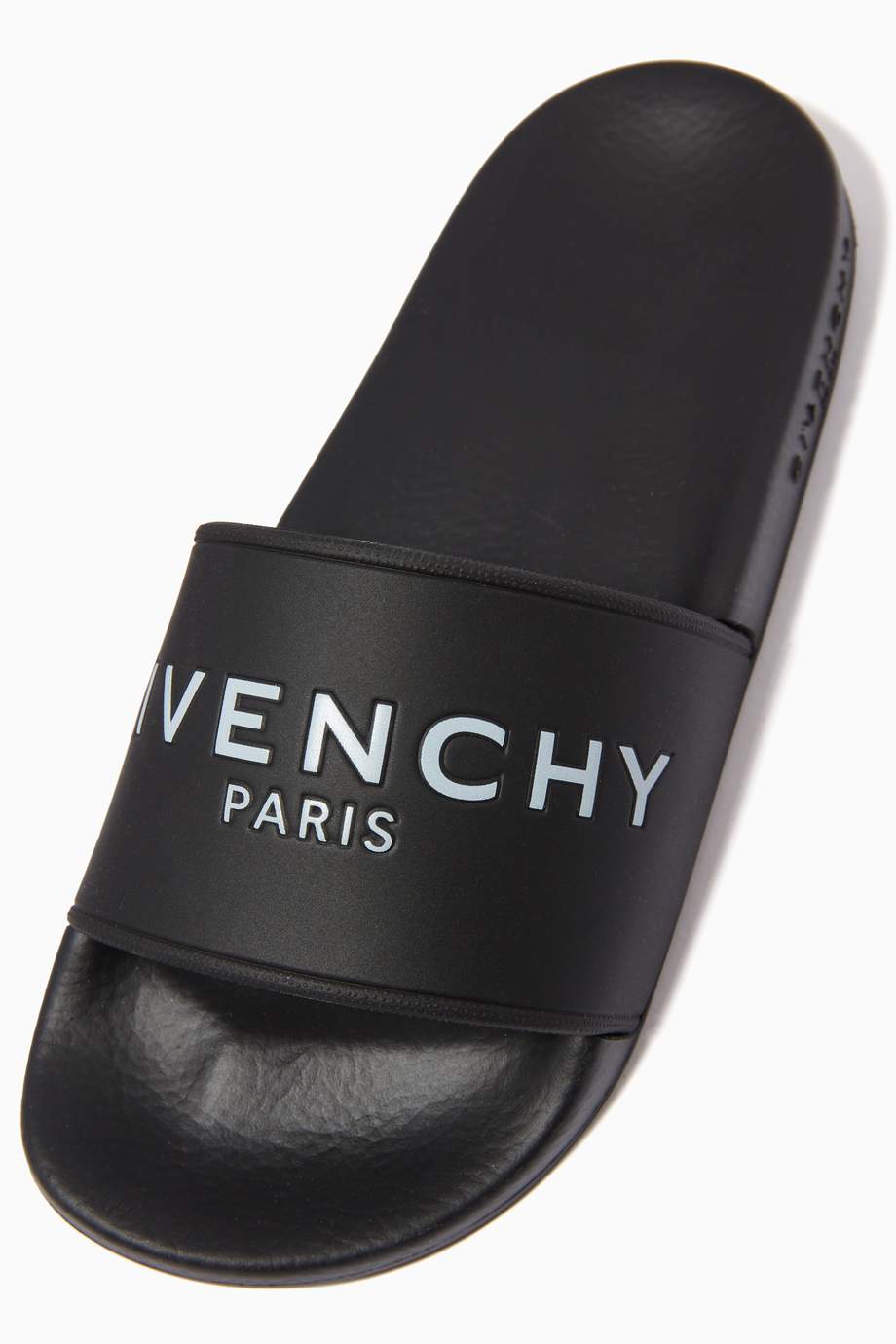 Shop Givenchy Black Logo Flip Flops in Moulded Rubber for Kids | Ounass ...