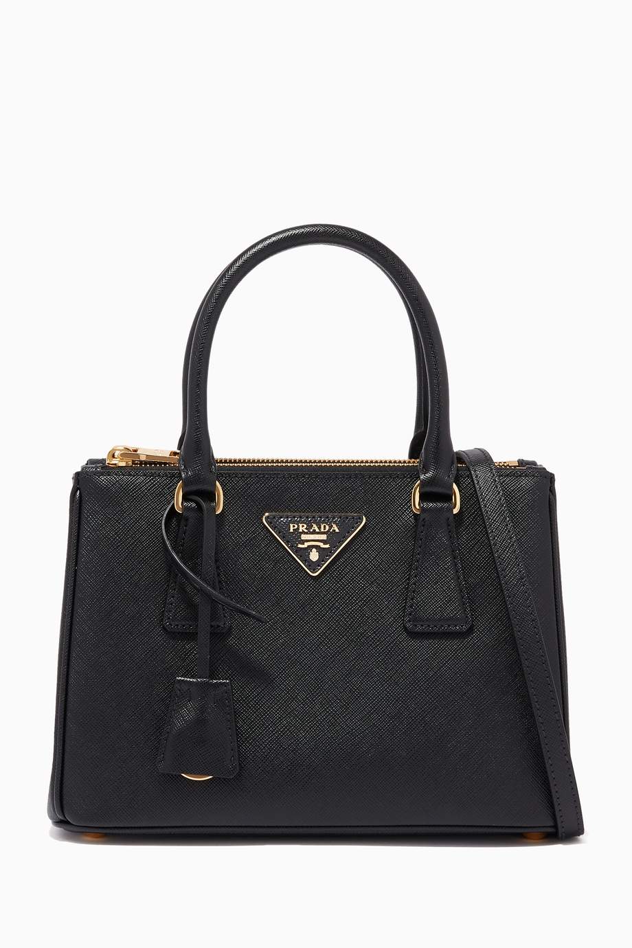 Shop Prada Black Mini Prada Galleria Bag in Saffiano Leather for Women | Ounass UAE