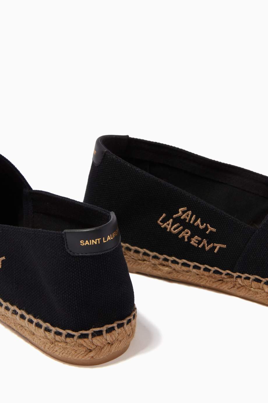 Shop SAINT LAURENT Black SAINT LAURENT Espadrilles in Canvas for Women | Ounass Saudi